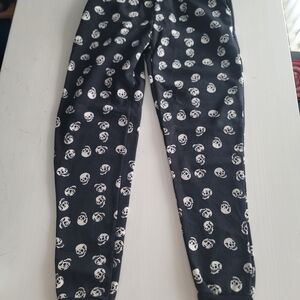 Women's Size Small Skull Print Sweatpant Joggers - Black